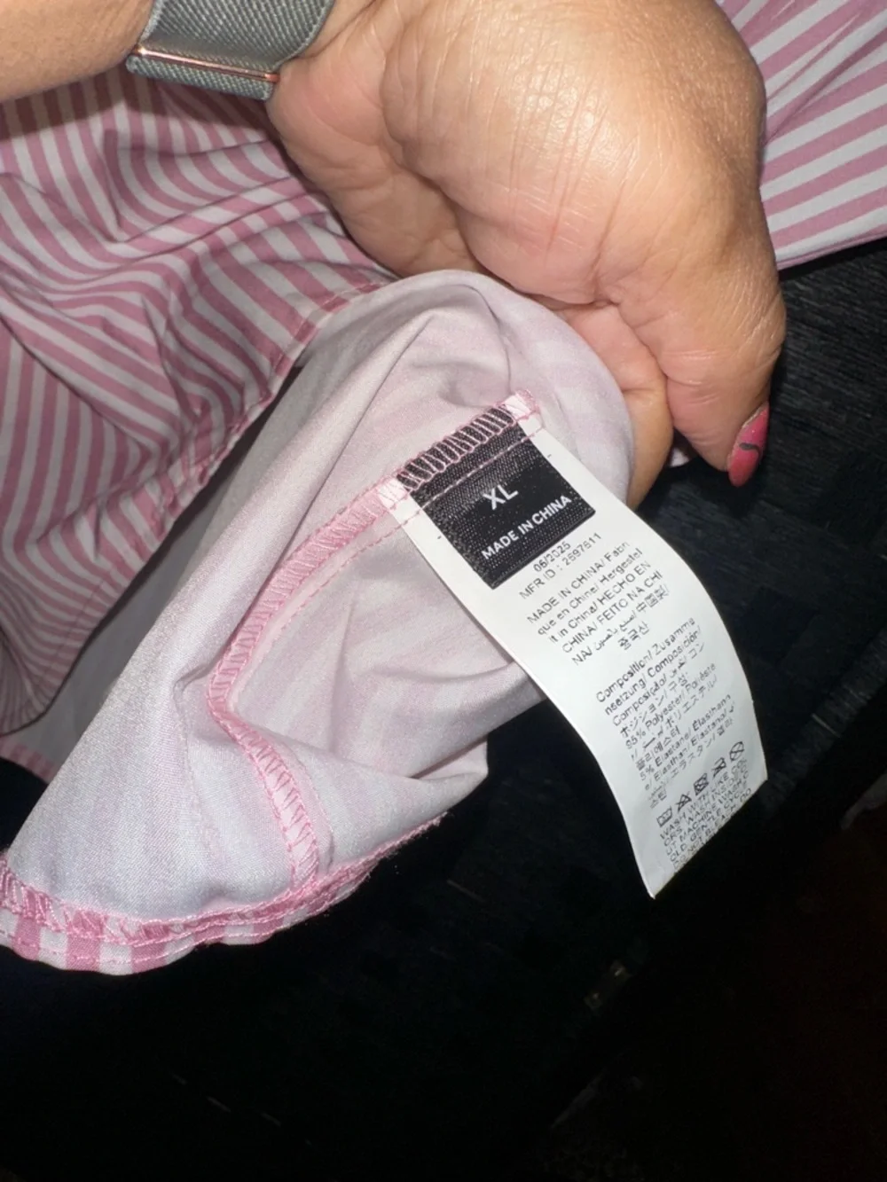 Pink & White Striped Ruffled Back-Tie Top - Picture 3 of 3